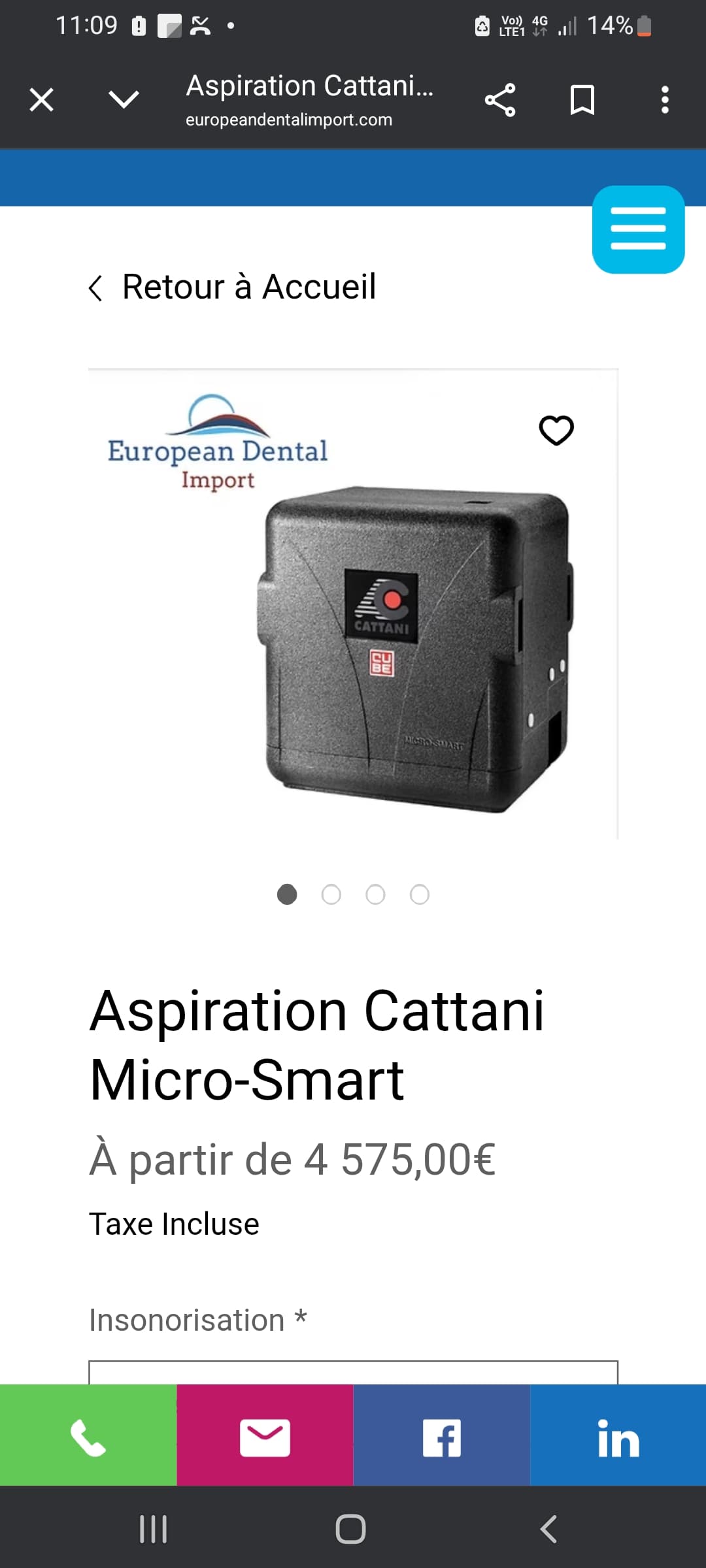 Fauteuil dentaire+Cattani micro smart cube