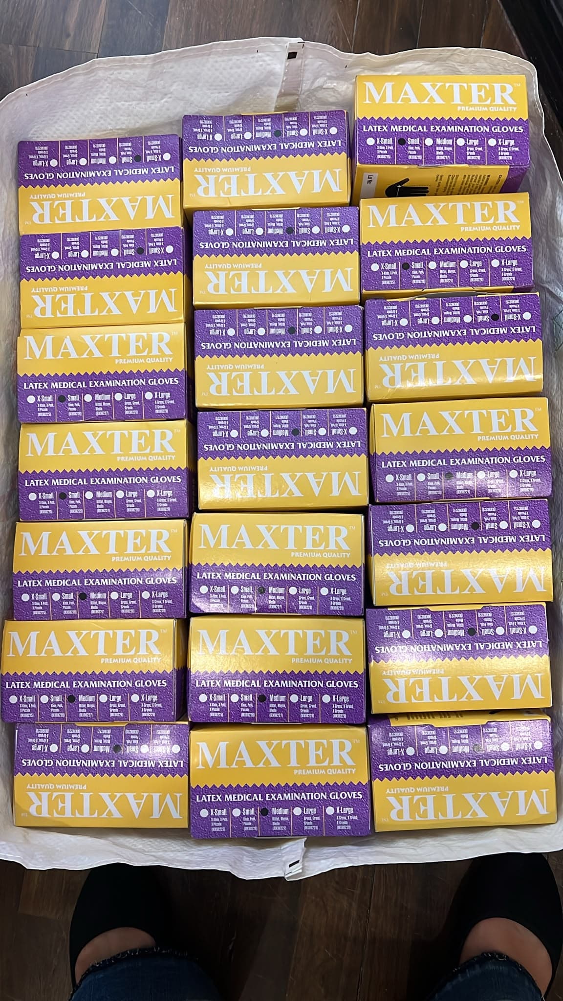 Gants latex Maxter – 30 boîtes tailles M et S
