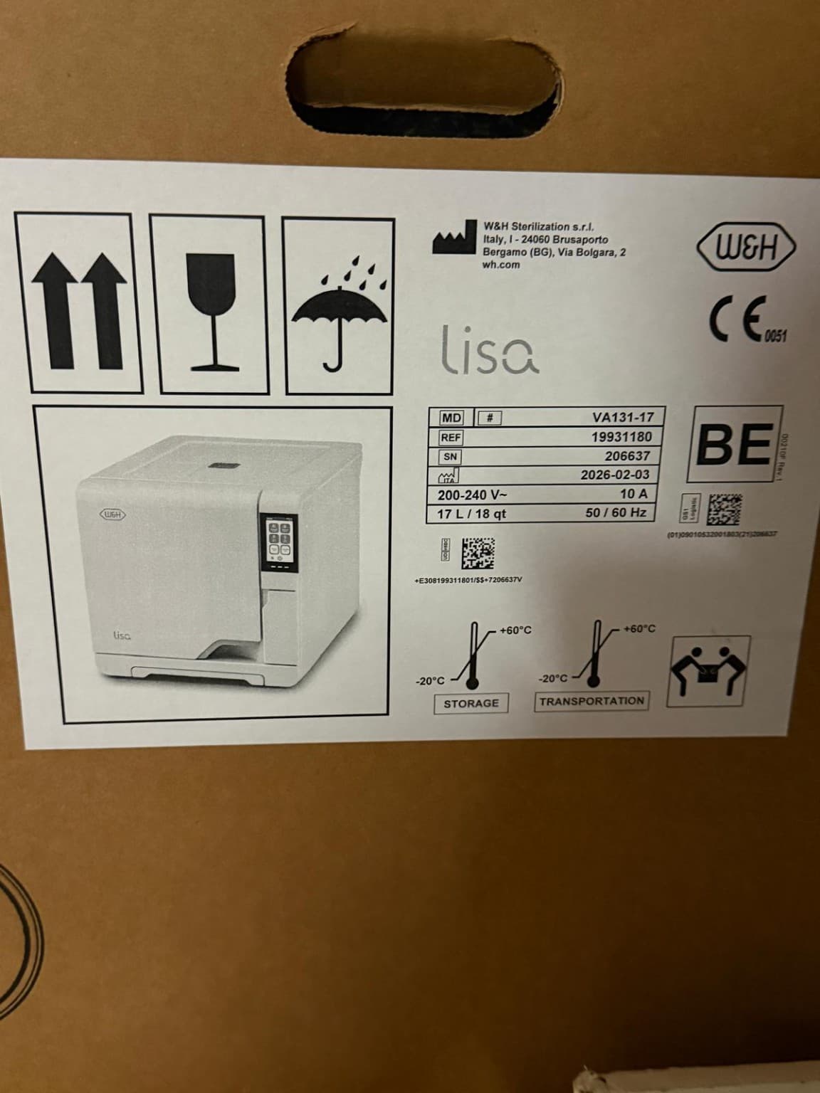 Autoclave médical W&H Lisa VA131-17, capacité 17 litres, W&H Sterilization